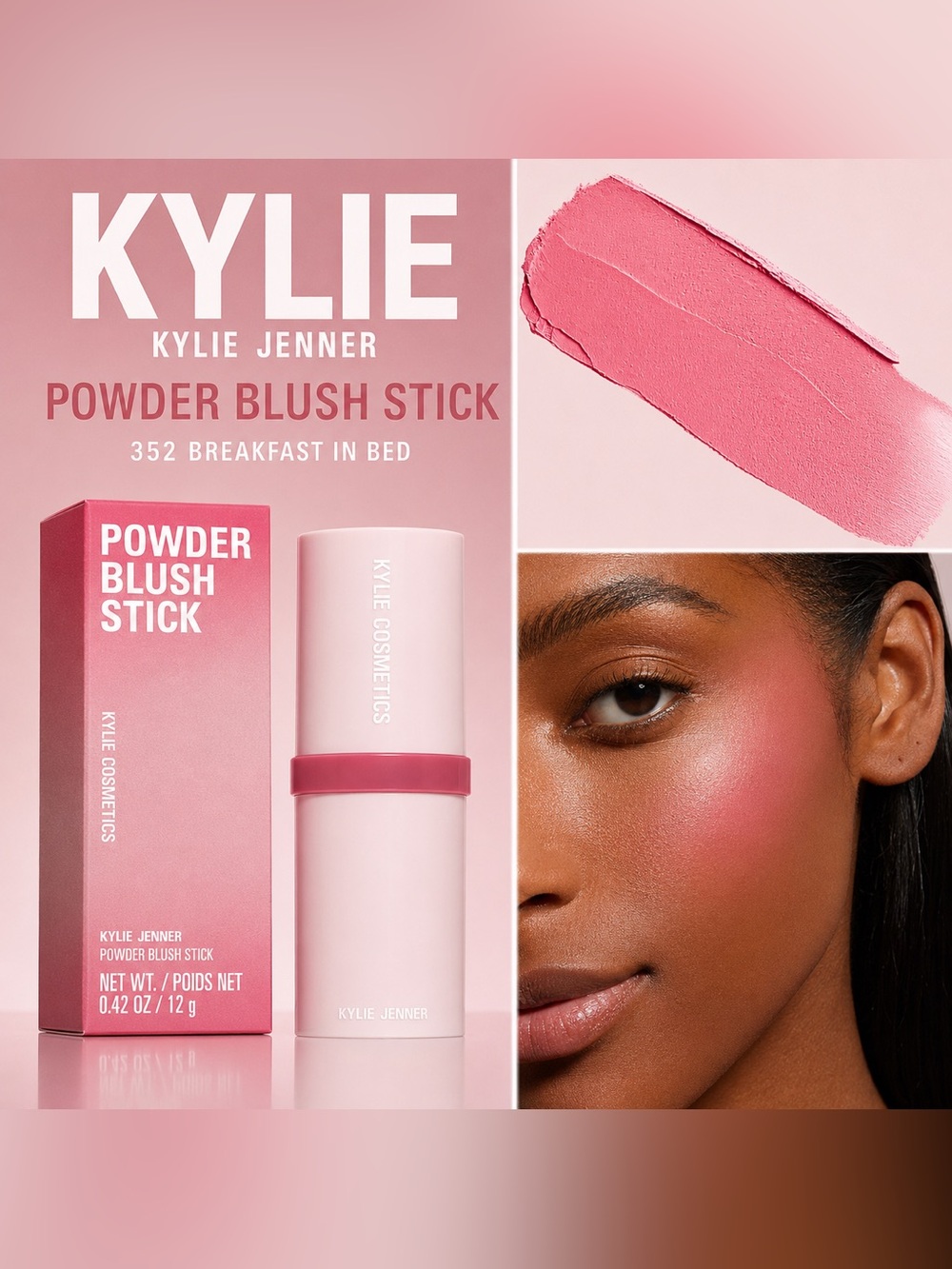Kylie Cosmetics • Powder Blush Stick • 352 Breakfast in Bed • New in Box